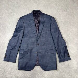 Jos A Bank Blazer Sport Coat Mens 44R Blue Wool Cashmere Thomas Reserve Chelsea